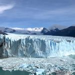 Vista frontale del ghiacciaio Perito Moreno a El Calafate, Patagonia