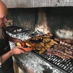 Argentinian making asado