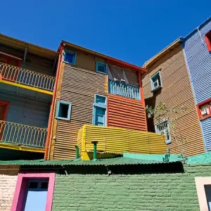 Farbiges Haus Caminito in der Nachbarschaft von La Boca